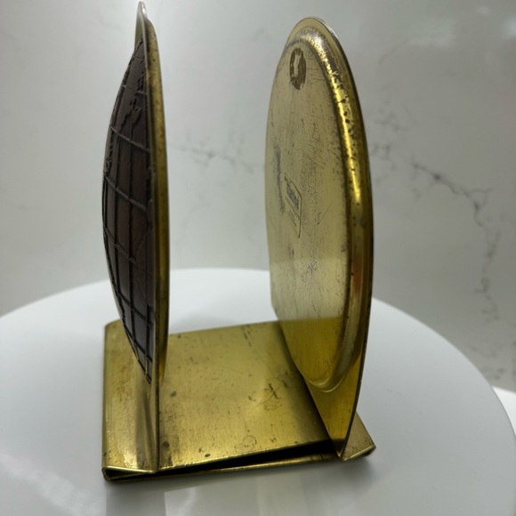 Vintage MCM Brass Matina World Globe Old Bookends - Picture 8 of 10